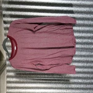 Red Striped Long Sleeve Top